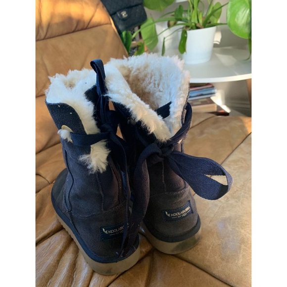 Koolabura Blue UGGS 6 bow sheep wool lined fleece roll down - Picture 4 of 9